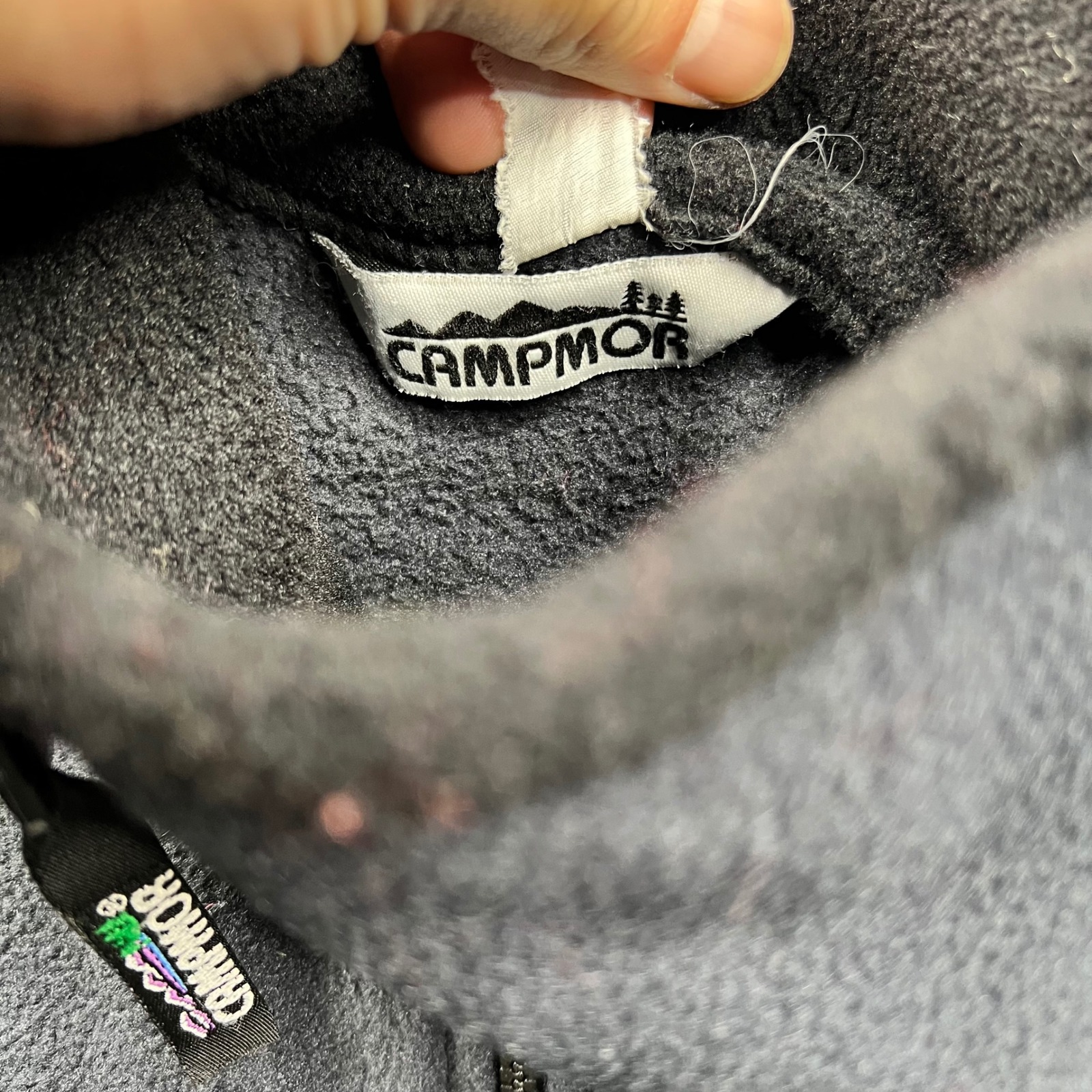 Vintage Campmor Fleece Jacket Mens M Gray Polartec Full Zip Mock Neck Outdoor — image 6 of 8